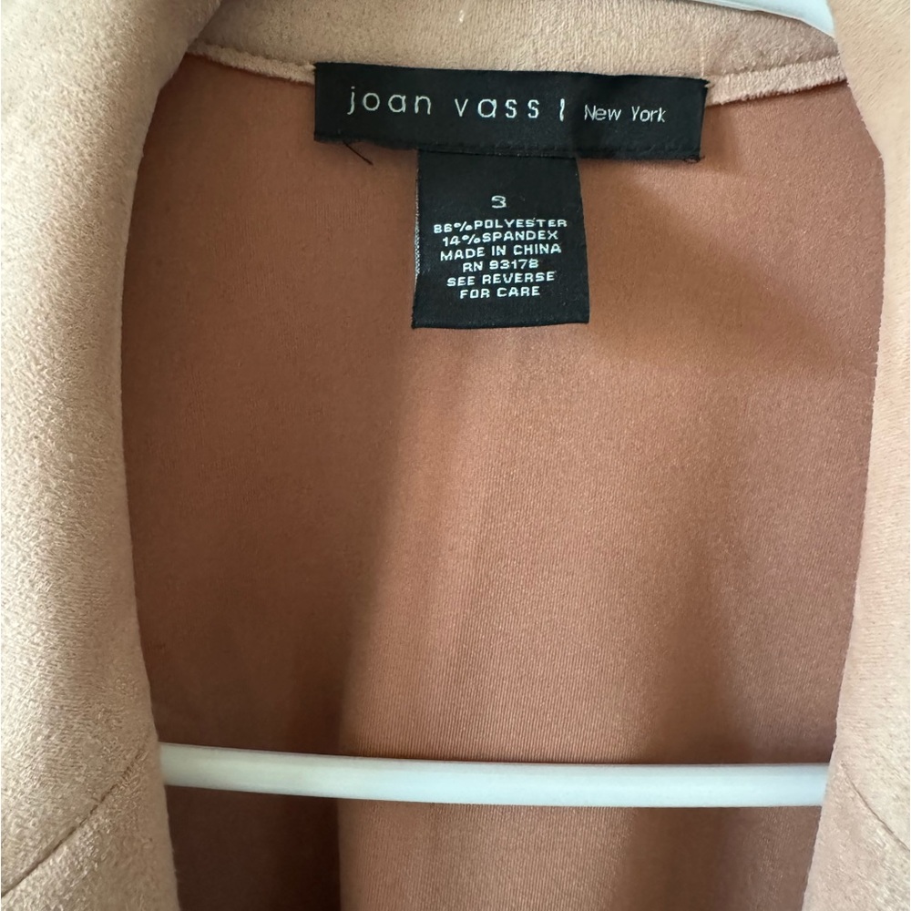 Joan Vass Faux Suede Mauve Jacket, S, Open Front w/ Pockets, NWOT - Picture 5 of 5